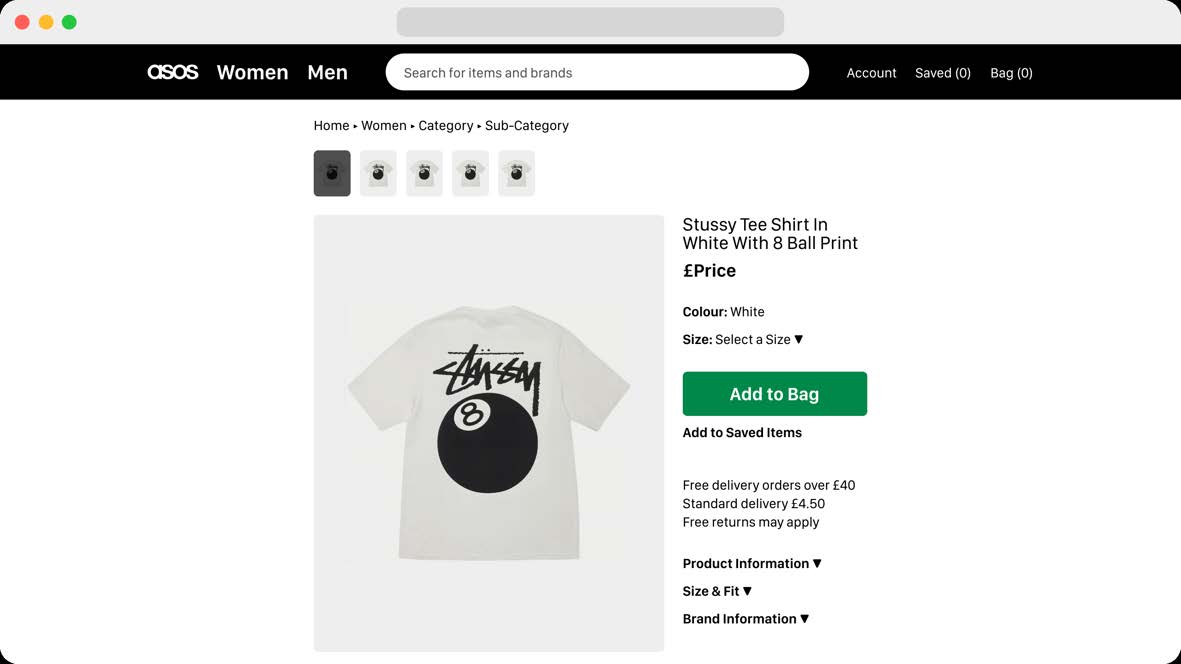ASOS Design System screens