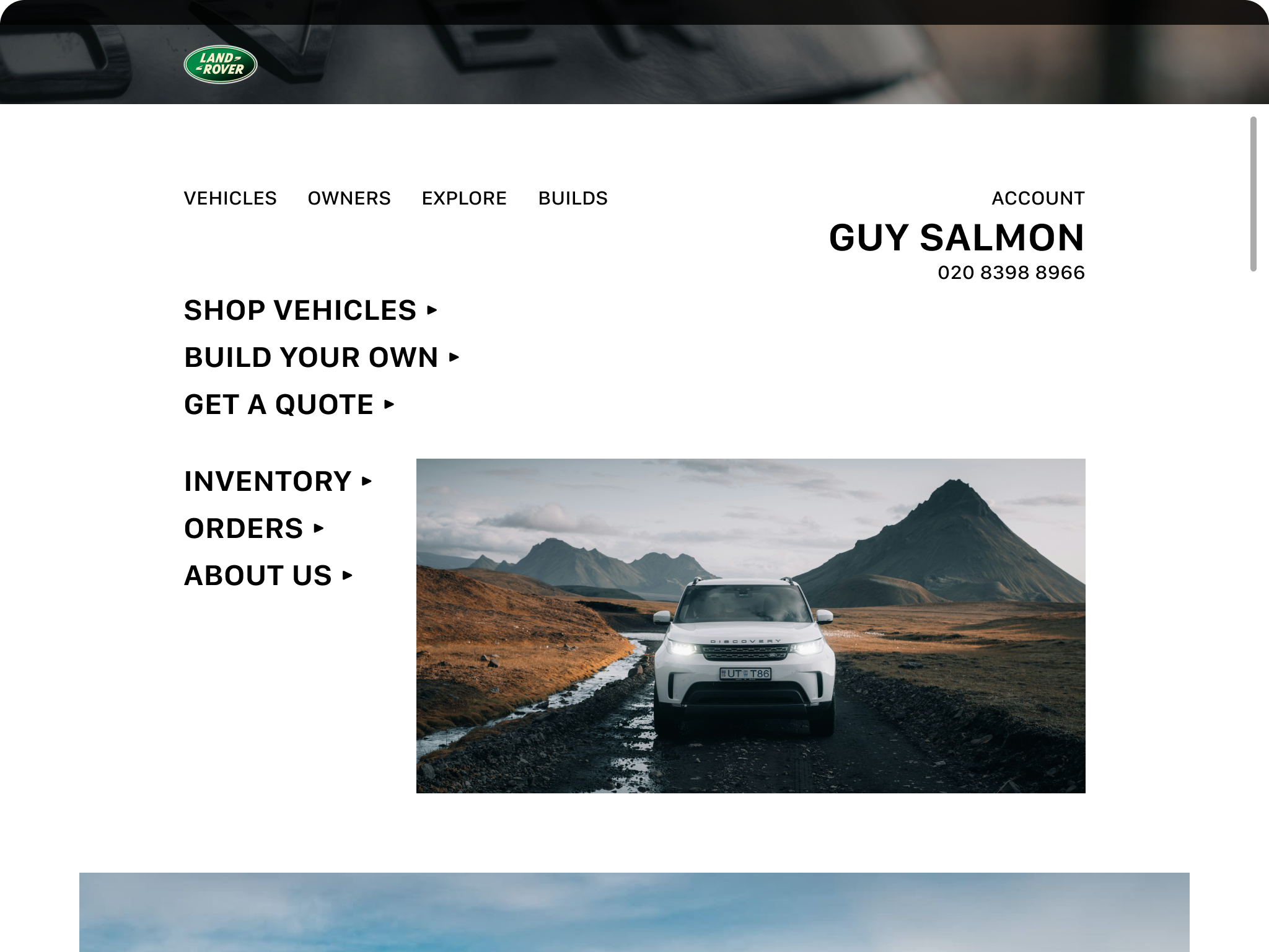 JLR Dealership – iPad view 1