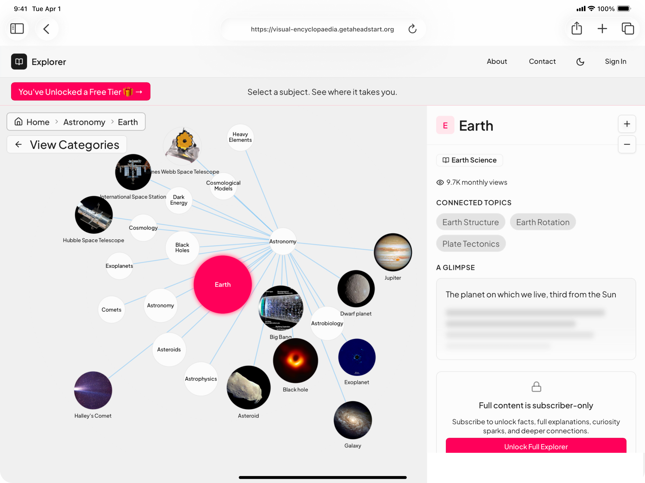 Visual Encyclopaedia – iPad view 2
